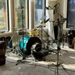 Drum tracking in the living room at Sonic Forest Studios
